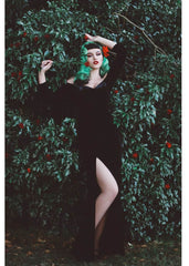 Collectif Anjelica Velvet 50 s Maxi Dress Black www.succubus